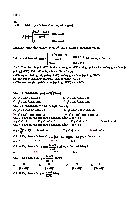 Đề ôn Toán lớp 11